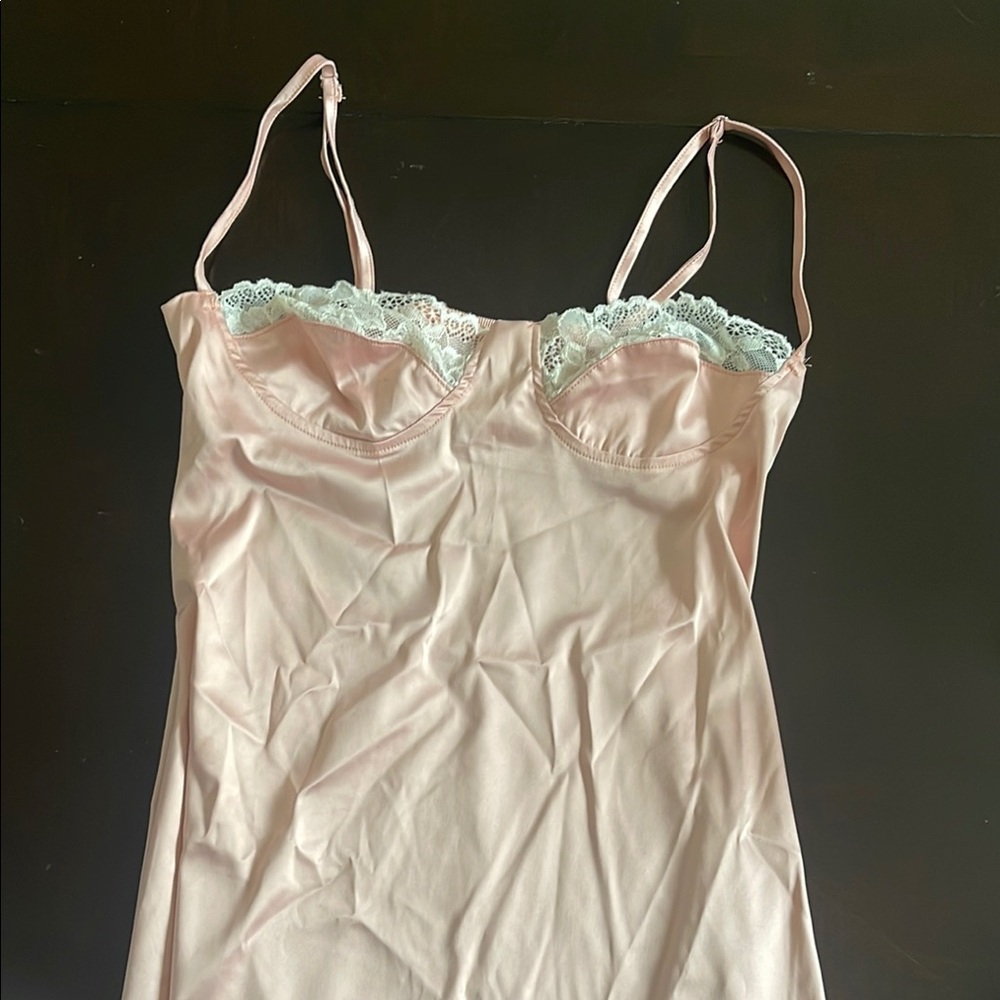 Pink Lace Trim Dress